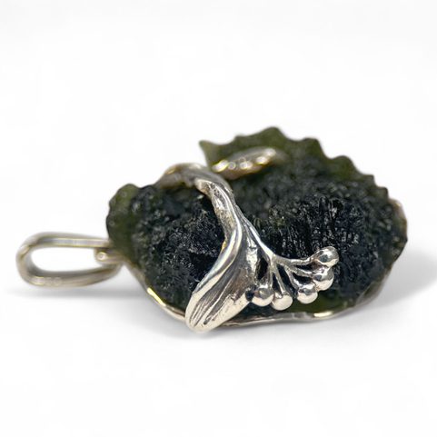 BOTANICA, COLLIER - MOLDAVITE, ARGENT 925/1000