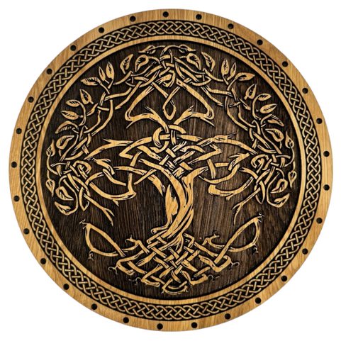 MJÖLLNIR - HAMMER OF THOR, WOODEN WALL PICTURE 32CM
