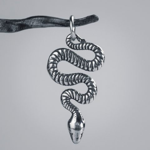 SERPENT - SET BOUCLES D'OREILLES ET PENDENTIF EN ARGENT