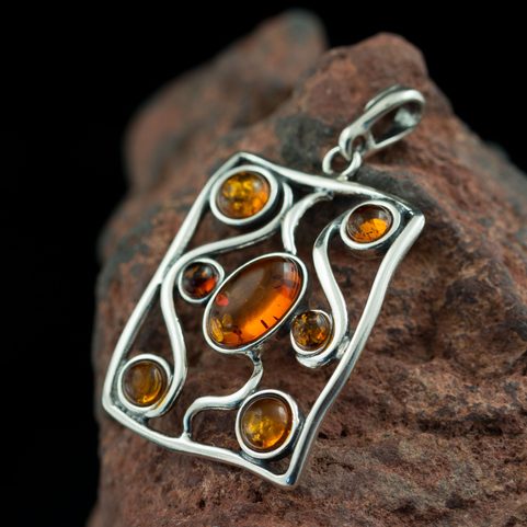 ANKA, PENDANT, BALTIC AMBER, STERLING SILVER