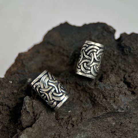 (NOT JUST) BEARD BEAD WITH VIKING KNOT, SILVER