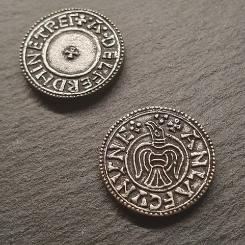 ANLAF GUTHFRITHSSON, NORTHUMBIRA AND DUBLIN VIKING COIN, REPLICA, ZINC