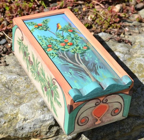 POMPEII HORTI, ANCIENT ROME WOODEN BOX, REPLICA