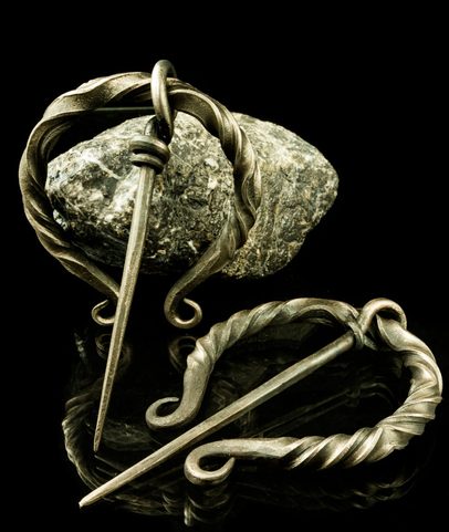 VIKING IRON BROOCH - DECORATED