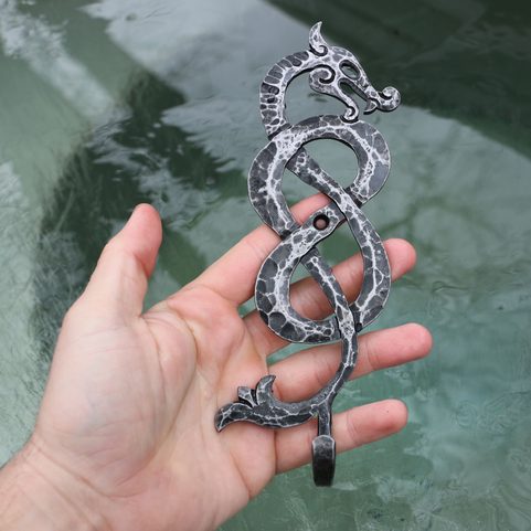 VIKING   DRAGON, FORGED HOOK / KEY HOOK - RIGHT
