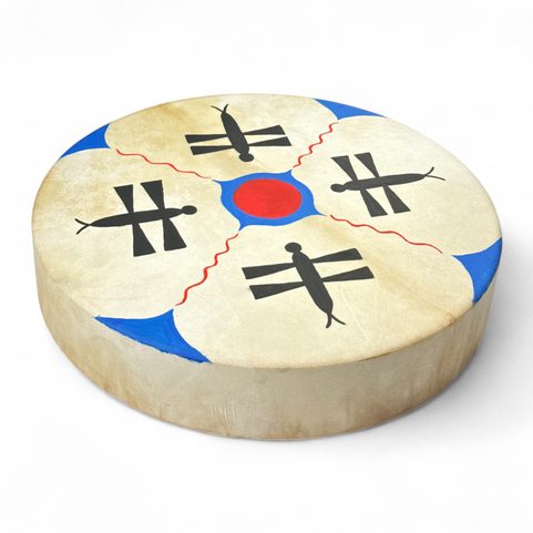 SHAMAN INDIAN DRUM, DRAGONFLIES 40 CM
