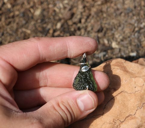 FELICIA SILVER PENDANT, MOLDAVITE