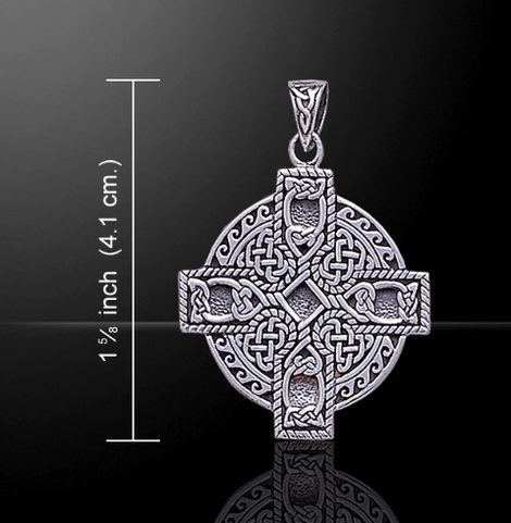 IRISH CROSS, THICK SILVER PENDANT, AG 925