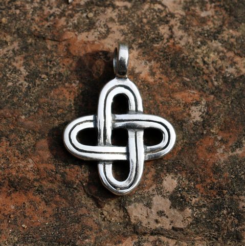 EINZELKNOTEN, ANHÄNGER SILBER 925