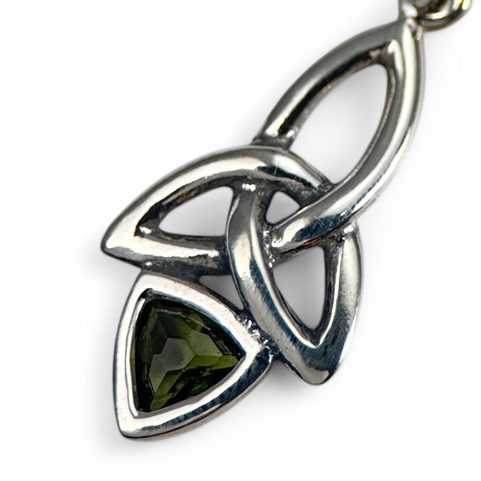 KIRA - PENDENTIF, MOLDAVITE, ARGENT