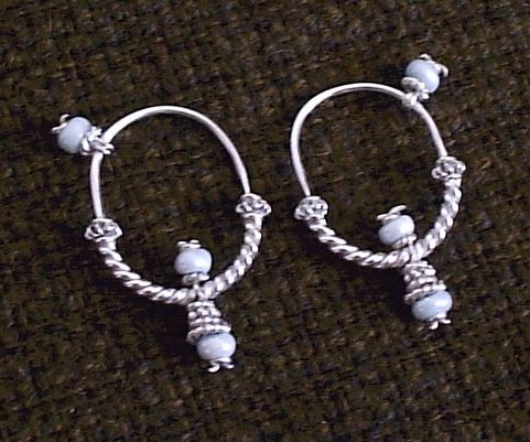 GREAT MORAVIAN SILVER EARRINGS 3 CM, AG 925