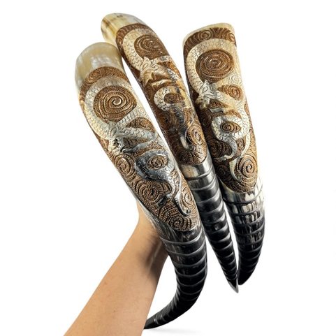 VIKING DRAGON, DECORATED VIKING HORN