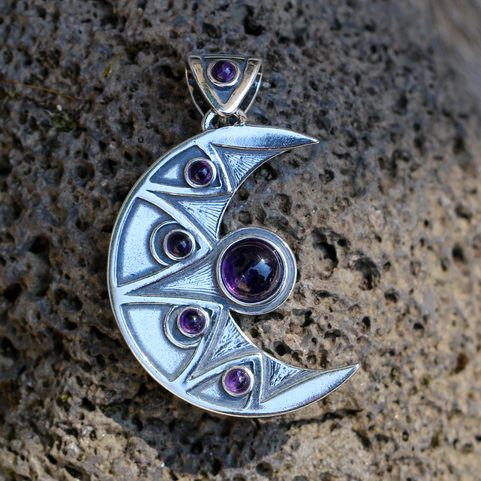 LUNA - PENDENTIF, AMÉTHYSTE, ARGENT