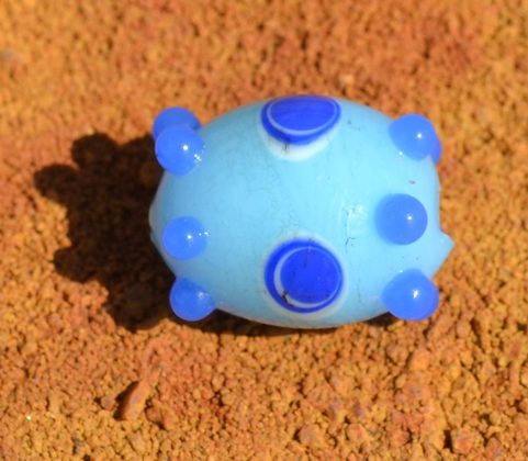 CELTIC HANDMADE GLASS BEAD, MUSEUM REPLICA V7