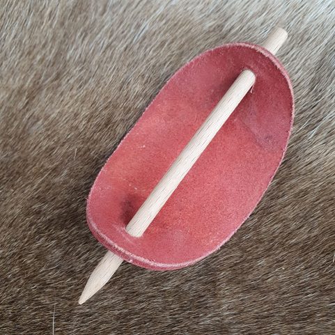 ERIN, LEATHER HAIR CLIP, RED