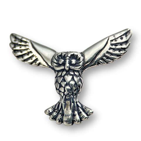 FLYING OWL, SILVER STERLING TALISMAN