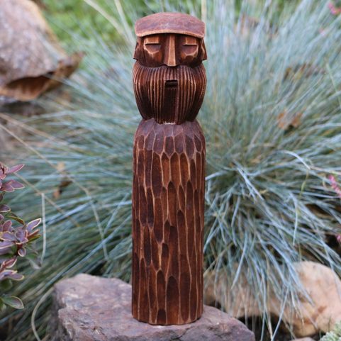 SVETOVID, SLAVIC GOD, CARVED STATUE, LIME