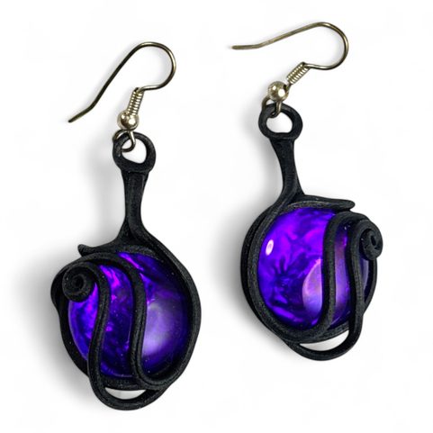 BOUCLES D'OREILLES EN VERRE VIOLET