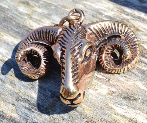 RAM, HEAD, BRONZE PENDANT
