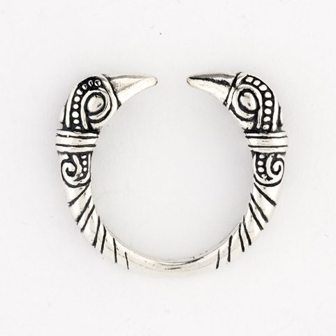 VIKING RAVEN HEAD RING, SILVER 925