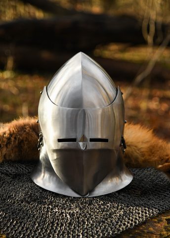 CASQUE À COQUE AVEC VISIÈRE RABATTABLE, ACIER 1,6 MM