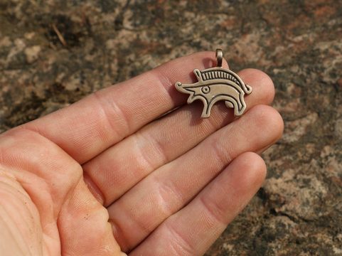 BOAR, BRONZE PENDANT