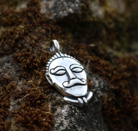 CELTIC HEAD, MSECKE ZEHROVICE, SILVER PENDANT