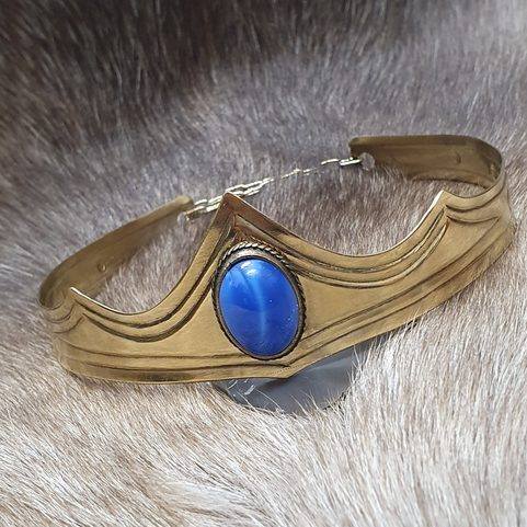 GRACIA - MEDIEVAL GOTHIC CROWN, MIDNIGHT BLUE GLASS
