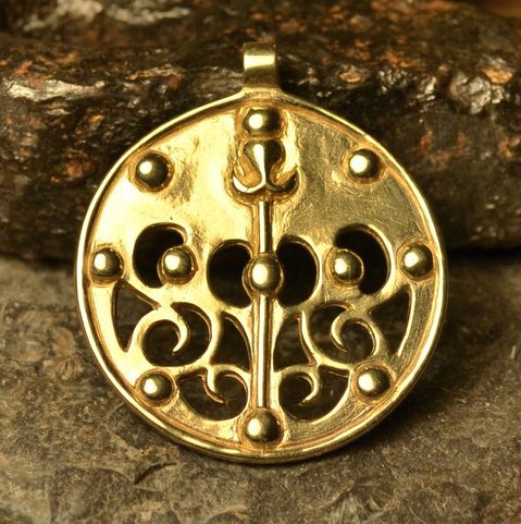 CELTIC LA TENE DRAGON OR BOAR BRASS PENDANT, LOCALITY OF SKRYJE, CENTRAL BOHEMIA
