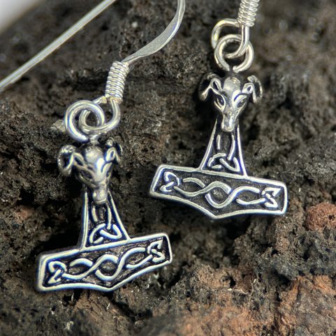 THOR'S HAMMER, SILVER EARRINGS