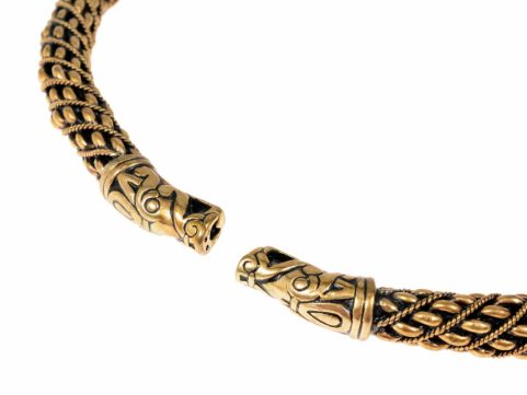 VIKING DRAGON HEAD TORC, GOTLAND, BRONZE