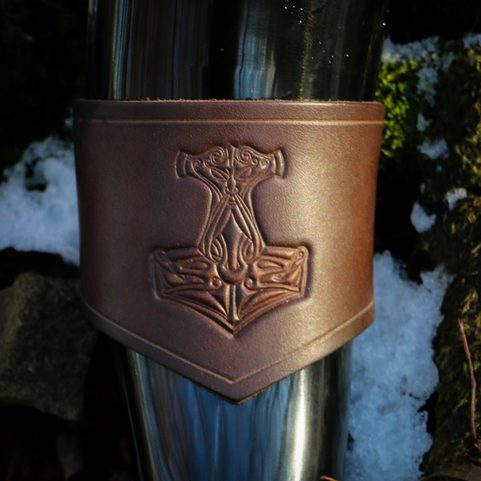 MARTEAU DE THOR - PORTE-CORNE À BOIRE EN CUIR, MARRON