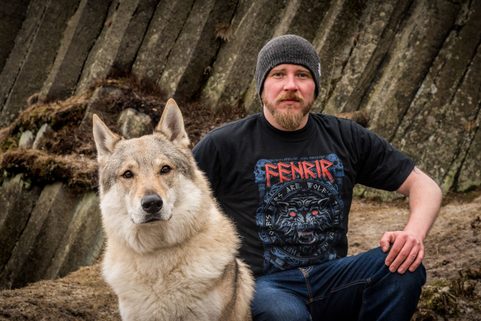 FENRIR ON THE HUNT RED, MEN'S VIKING T-SHIRT