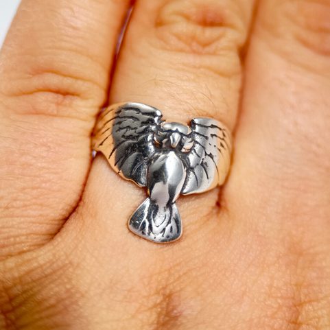 HIBOU, BAGUE D'ARGENT