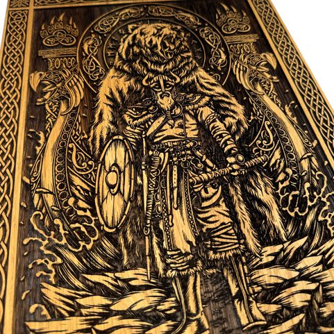 BERSERKER VIKING, WALL DECORATION, WOOD 32X46CM