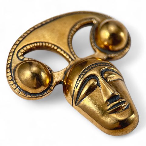 CELTIC HEAD PENDANT, LA TENE ART STYLE, BRONZE