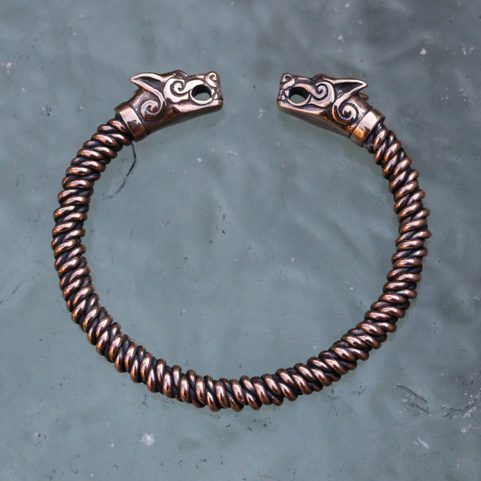 WOLF FENRIR, TWISTED BRACELET, BRONZE