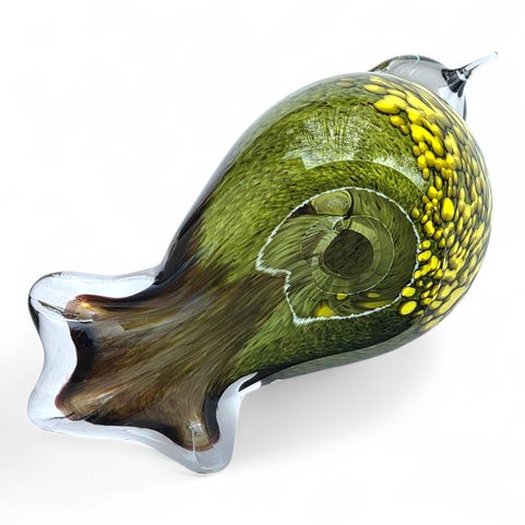 GLASVOGEL, TSCHECHISCHES GLAS, BRAUN