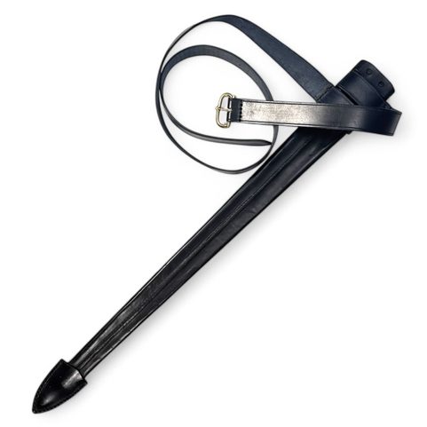 LEATHER SCABBARD FOR ONE-HANDED SWORD, BLACK