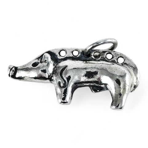 CELTIC BOAR, TABOR, BOHEMIA, PENDANT, STERLING SILVER
