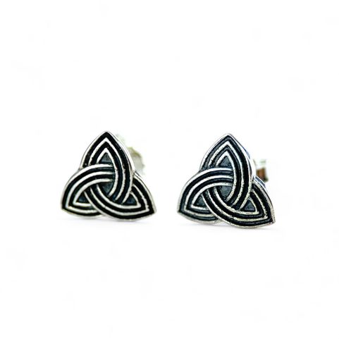 TRIQUETRA, BOUCLES D'OREILLES CELTIQUES, ARGENT