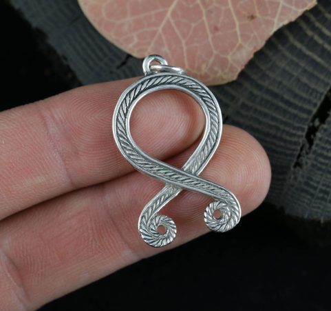 TROLL CROSS, ODAL RUNE, PENDANT, STERLING SILVER