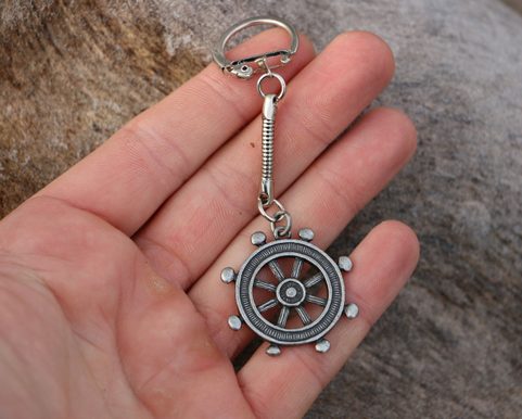 RUDDER, PENDANT, ZINC KEY CHAIN