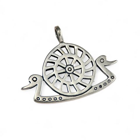 PENSEUR AVEC SOLEIL, ÂGE DU BRONZE, PENDENTIF EN ARGENT