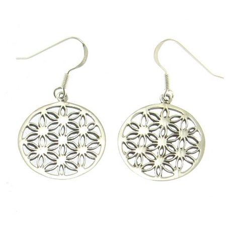FLEUR DE VIE - BOUCLES D'OREILLES EN ARGENT AG 925