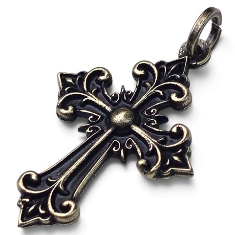 MUSKETEER'S CROSS PENDANT, ANTIQUE BRASS