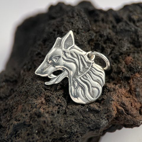 BORDER DOG, CZECHOSLOVAKIA ARMY, 1930S, PENDANT SILVER 925