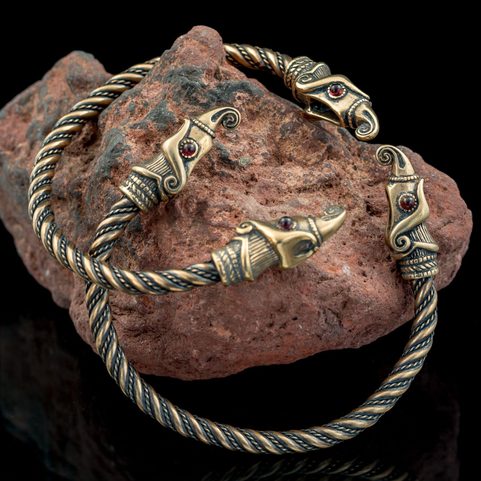 HUGINN AND MUNINN, VIKING BRACELET, BRONZE
