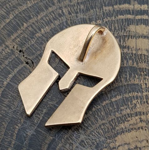 SPARTAN HELMET, BRONZE PENDANT