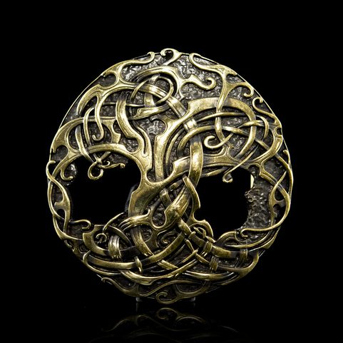 TREE OF LIFE BELT BUCKLE, BRASS